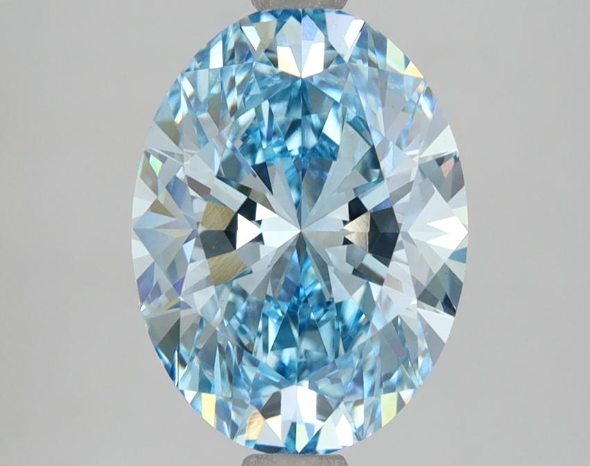 3.54 Ct. Fancy Vivid Blue Oval Lab Grown Diamond