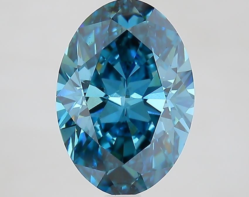 3.01 Ct. Fancy Vivid Blue Oval Lab Grown Diamond