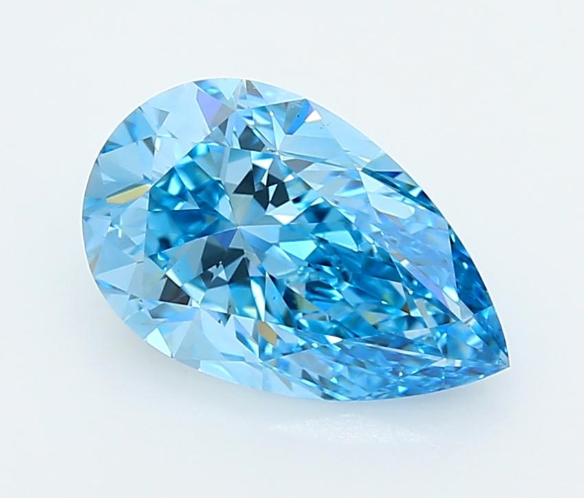 3.09 Ct. Fancy Vivid  Blue Pear Lab Grown Diamond