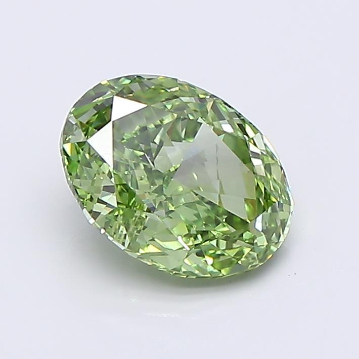 1.53 Ct. Fancy Vivid Green Oval Lab Grown Diamond