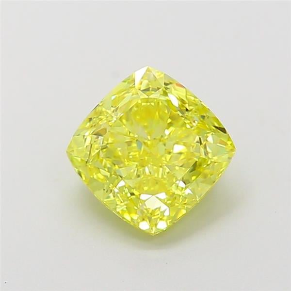 1.38 Ct. Fancy Vivid Yellow Cushion Lab Grown Diamond