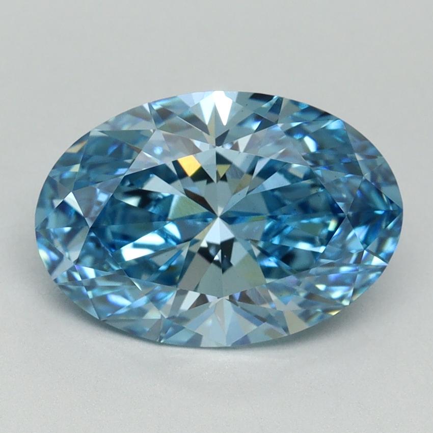 3.03 Ct. Fancy Vivid Blue Oval Lab Grown Diamond