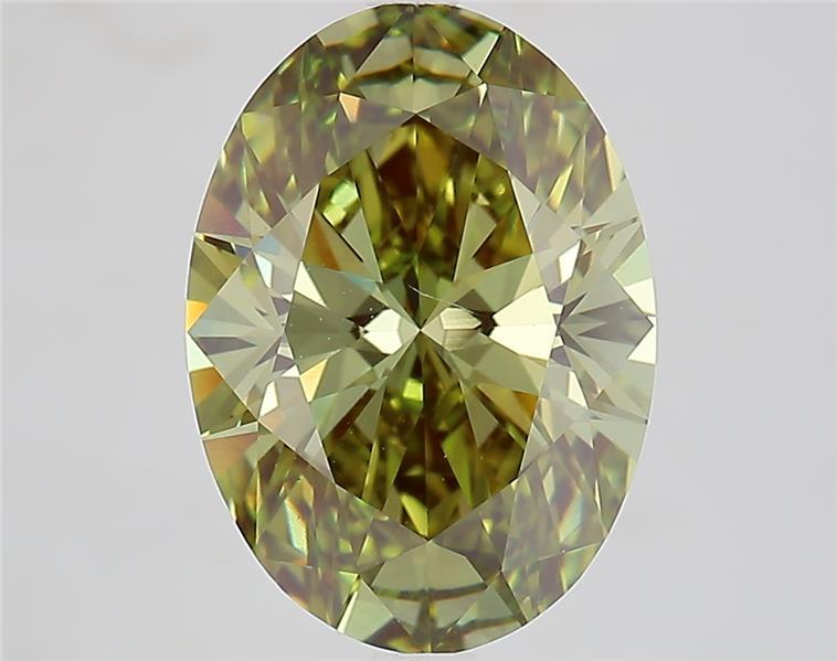 4.24 Ct. Fancy Vivid  Green Oval Lab Grown Diamond