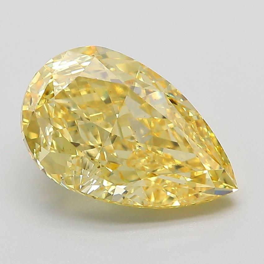 4.09 Ct. Fancy Vivid Yellow Pear Lab Grown Diamond
