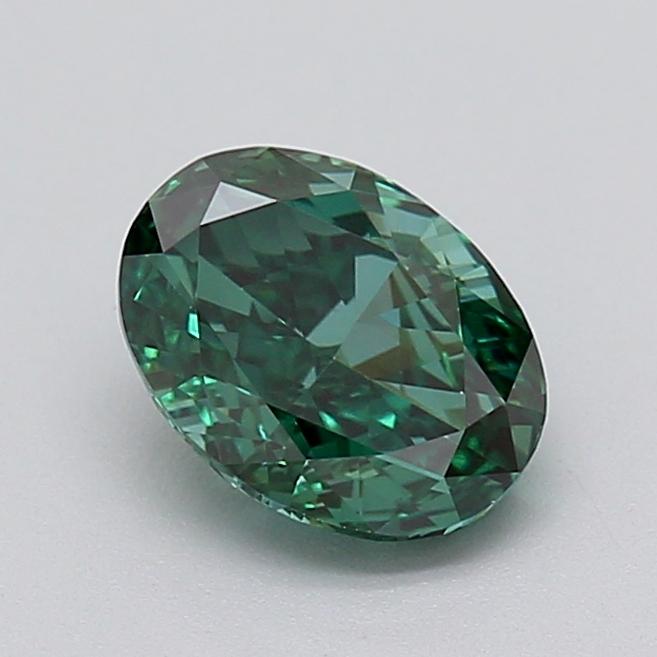 1.01 Ct. Fancy Vivid  Green Oval Lab Grown Diamond