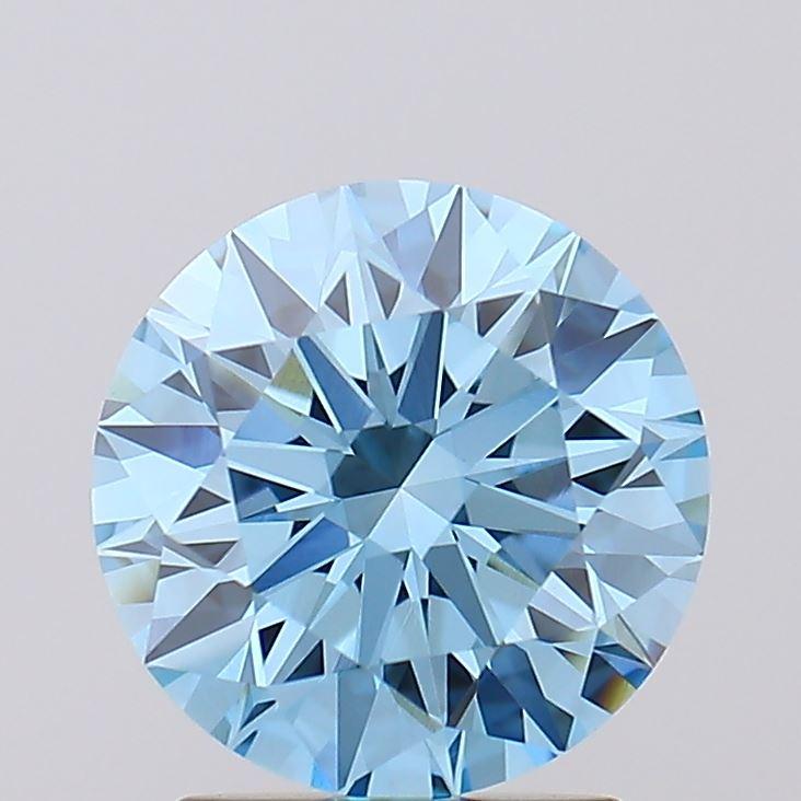 2.03 Ct. Fancy Vivid Blue Round Lab Grown Diamond