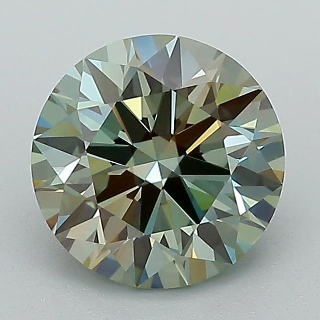 1.62 Ct. Fancy Light Green Round Lab Grown Diamond