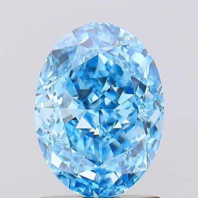 1.56 Ct. Fancy Vivid Blue Oval Lab Grown Diamond