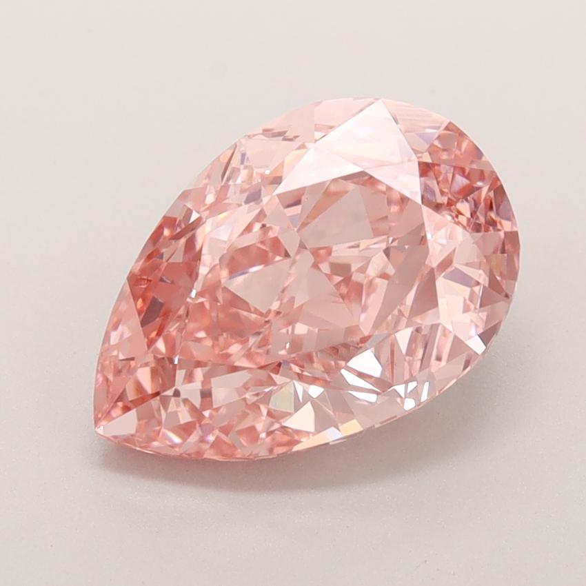 3.13 Ct. Fancy Vivid  Pink Pear Lab Grown Diamond