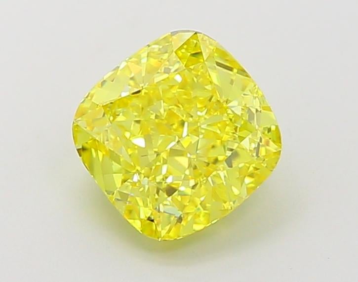 2.01 Ct. Fancy Vivid Yellow Cushion Lab Grown Diamond