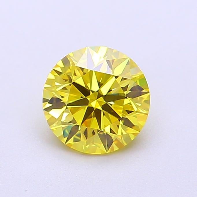1.03 Ct. Fancy Vivid Yellow Round Lab Grown Diamond