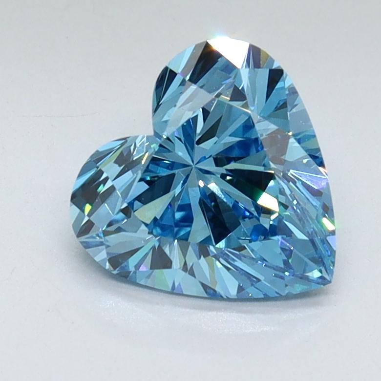 1.40 Ct. Fancy Vivid Malibu Blue Heart Lab Grown Diamond