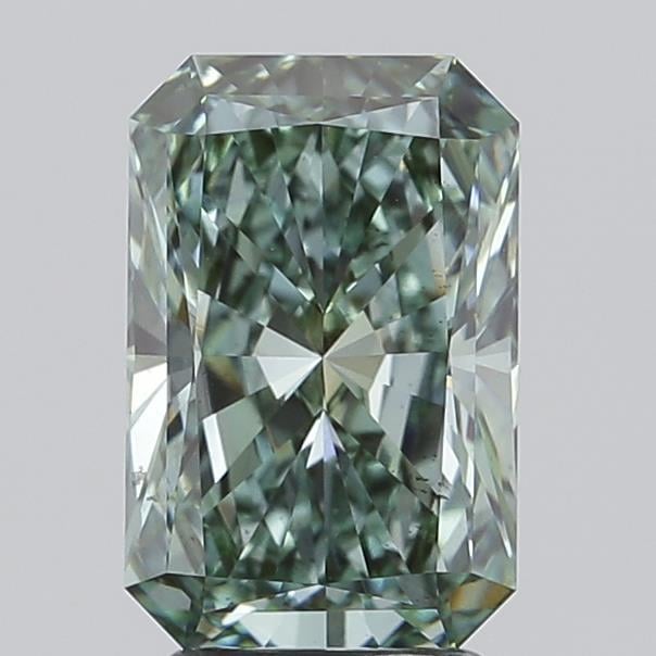 3.00 Ct. Fancy Vivid  Green Radiant Lab Grown Diamond