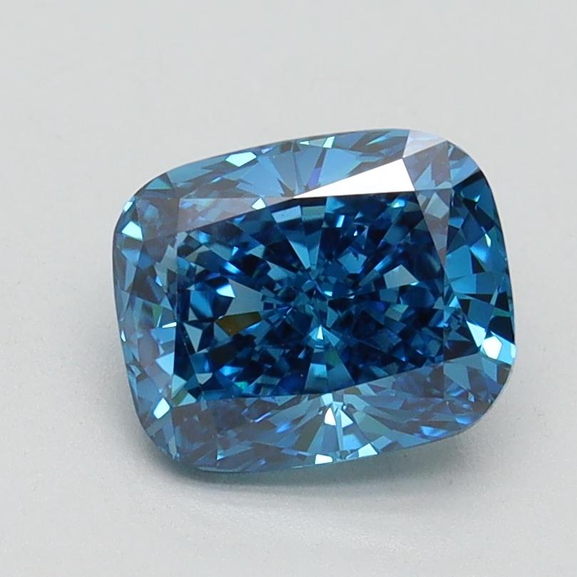 1.57 Ct. Fancy Vivid Blue Cushion Lab Grown Diamond