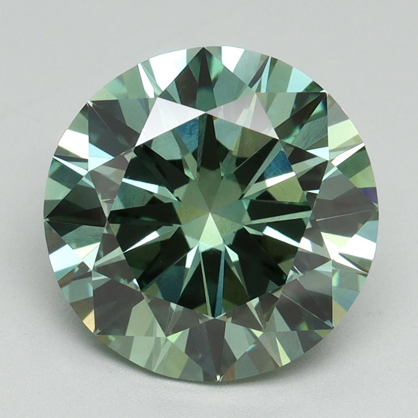 4.01 Ct. Fancy Vivid Green Round Lab Grown Diamond