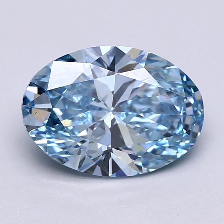 2.58 Ct. Fancy Vivid  Blue Oval Lab Grown Diamond
