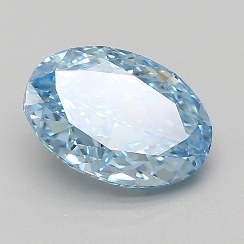 3.08 Ct. Fancy Vivid Blue Oval Lab Grown Diamond