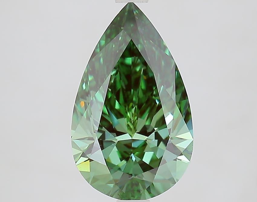 2.73 Ct. Fancy Vivid Green Pear Lab Grown Diamond
