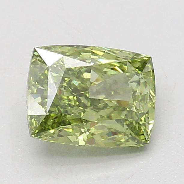 1.60 Ct. Fancy Vivid Green Cushion Lab Grown Diamond