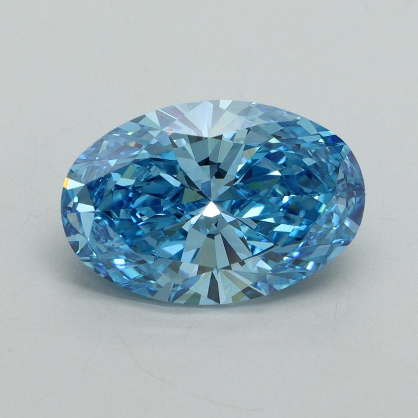 4.01 Ct. Fancy Vivid Blue Oval Lab Grown Diamond
