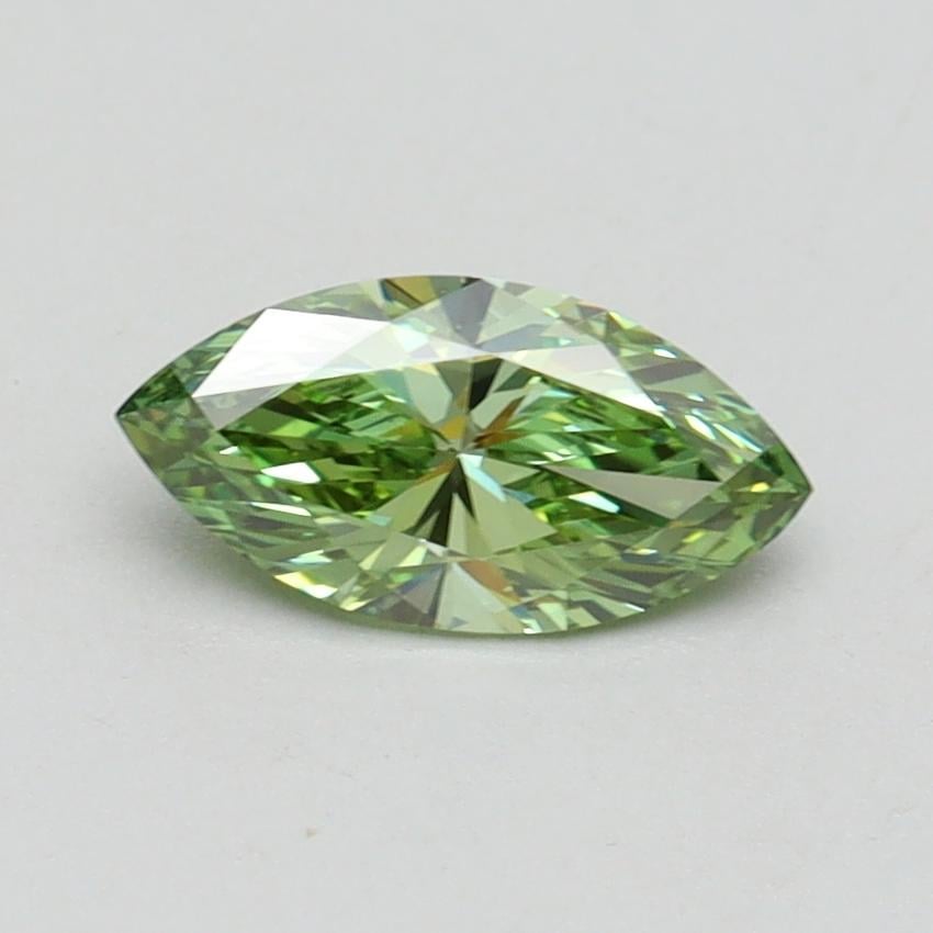 0.69 Ct. Fancy Vivid Green Marquise Lab Grown Diamond