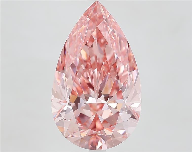 5.57 Ct. Fancy Vivid  Pink Pear Lab Grown Diamond