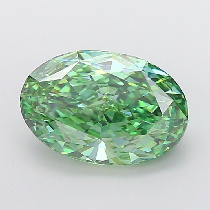 5.55 Ct. Fancy Vivid New_Mst Green Oval Lab Grown Diamond