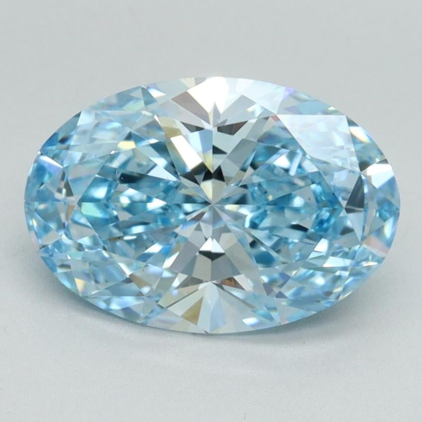 2.23 Ct. Fancy Vivid Blue Oval Lab Grown Diamond