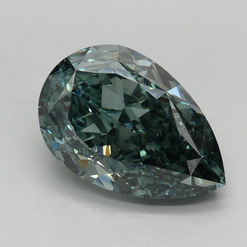 2.42 Ct. Fancy Vivid Green Pear Lab Grown Diamond