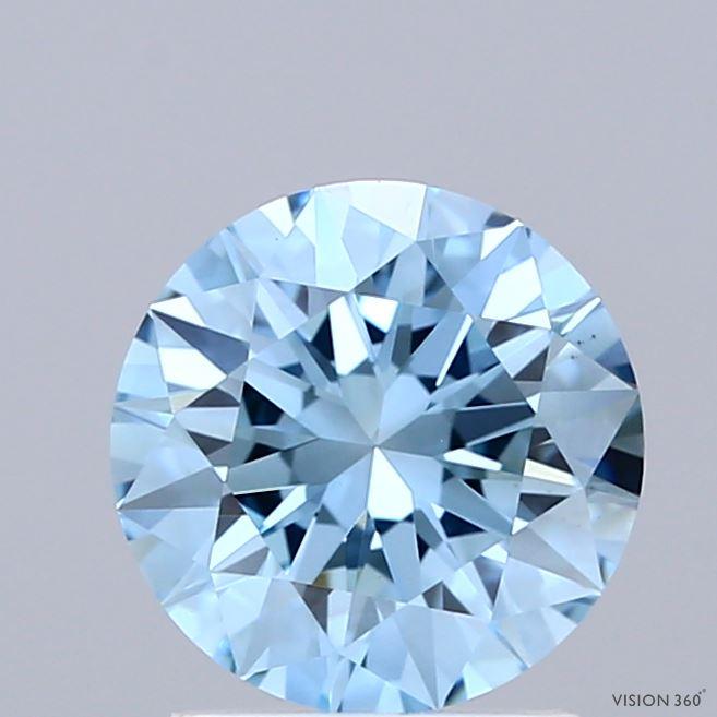 1.68 Ct. Fancy Vivid Blue Round Lab Grown Diamond