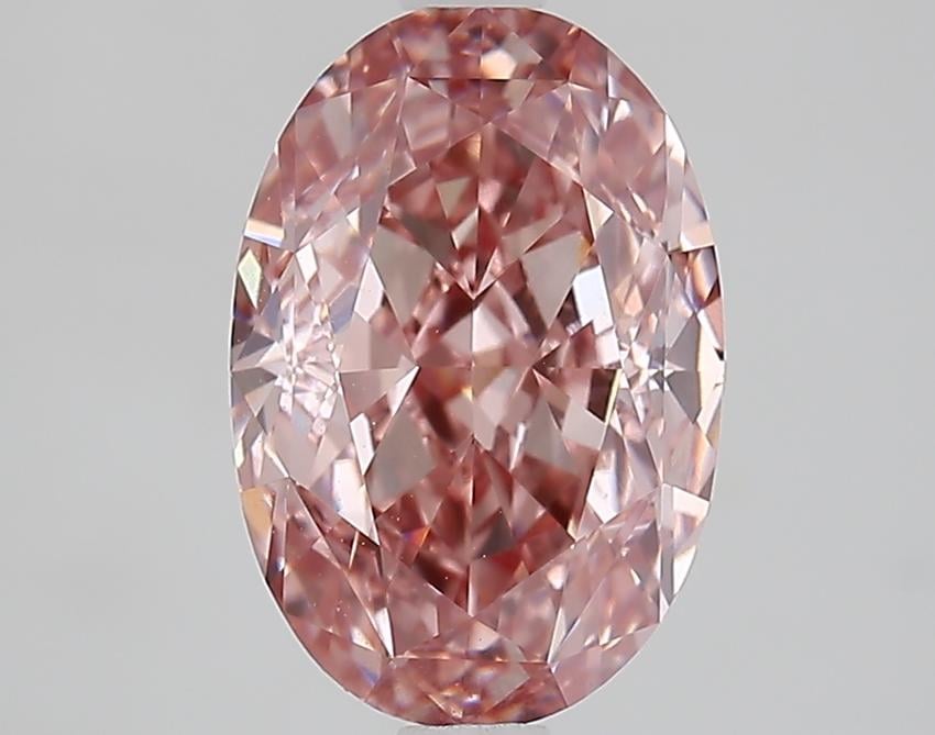 2.97 Ct. Fancy Vivid Pink Oval Lab Grown Diamond