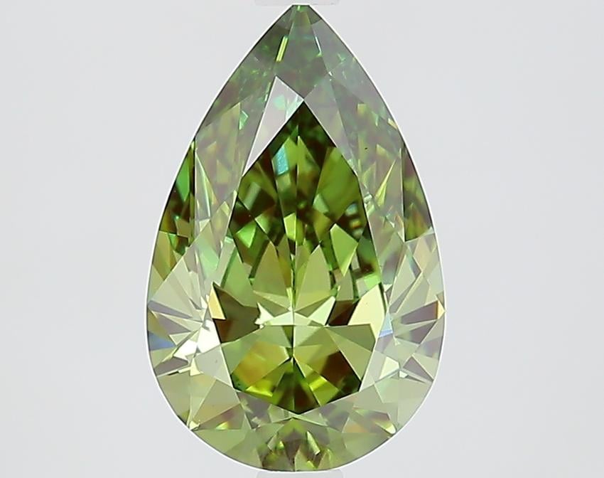 2.10 Ct. Fancy Vivid Green Pear Lab Grown Diamond