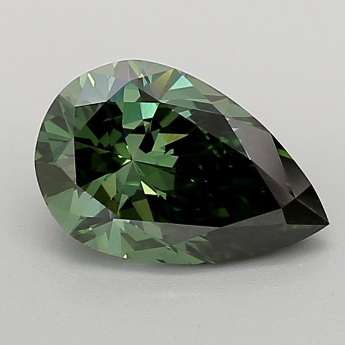 1.48 Ct. Fancy Deep  Green Pear Lab Grown Diamond