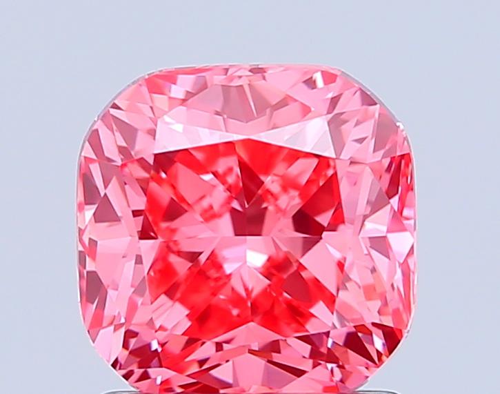 1.56 Ct. Fancy Vivid Pink Cushion Lab Grown Diamond