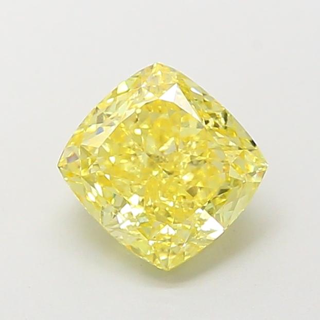 1.69 Ct. Fancy Vivid Yellow Cushion Lab Grown Diamond