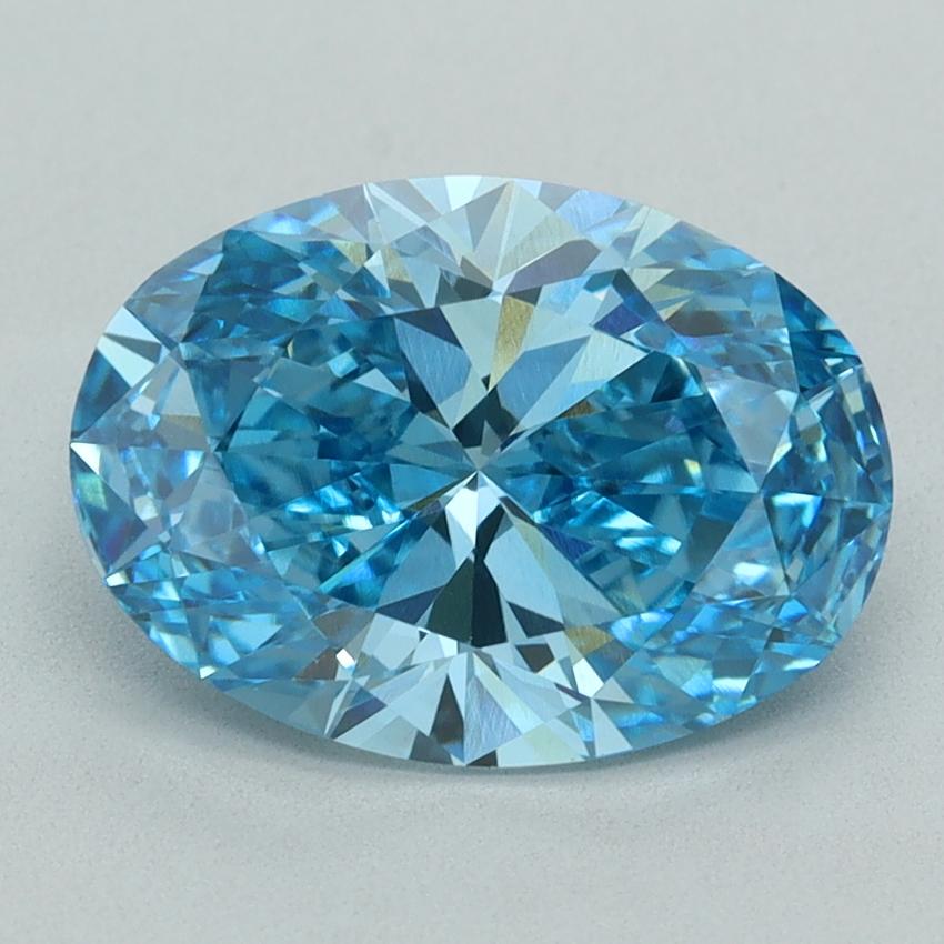 3.10 Ct. Fancy Vivid  Blue Oval Lab Grown Diamond