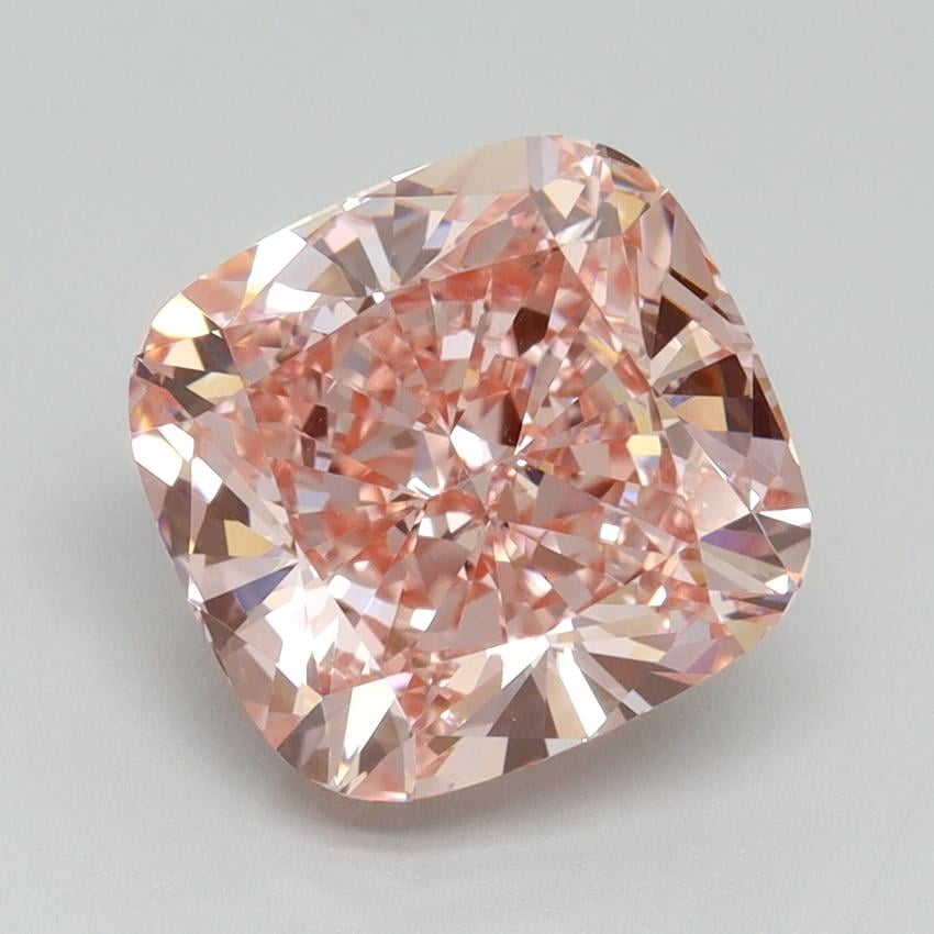 4.01 Ct. Fancy Vivid Pink Cushion Lab Grown Diamond
