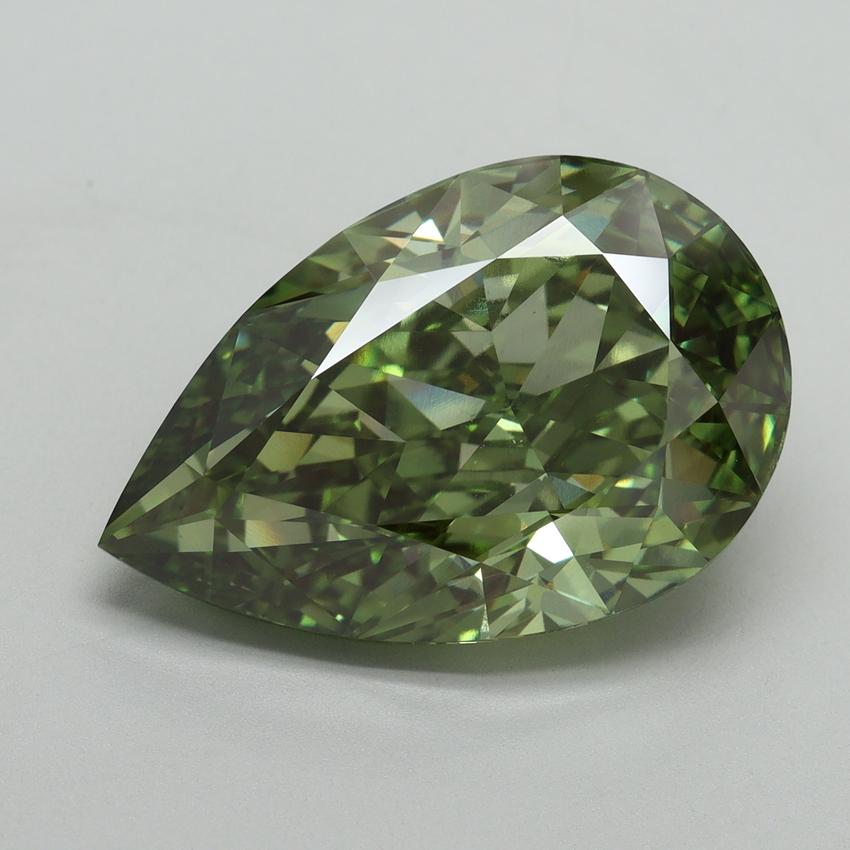 11.51 Ct. Fancy Vivid Green Pear Lab Grown Diamond