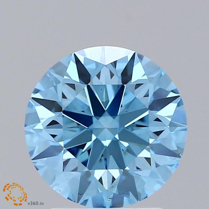 2.42 Ct. Fancy Vivid  Blue Round Lab Grown Diamond