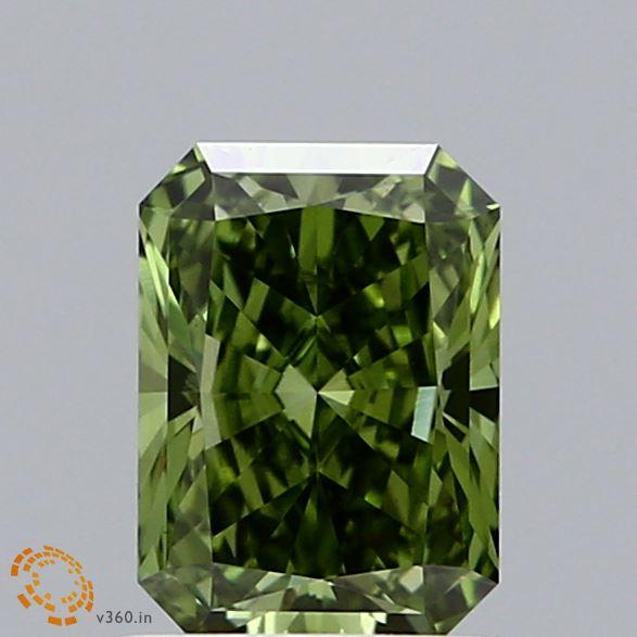 1.04 Ct. Fancy Vivid  Green Radiant Lab Grown Diamond