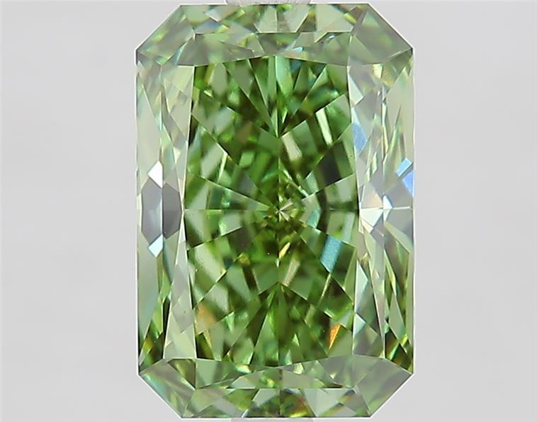 3.34 Ct. Fancy Vivid  Green Radiant Lab Grown Diamond