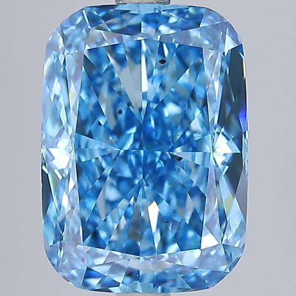 4.00 Ct. Fancy Vivid Blue Cushion Lab Grown Diamond