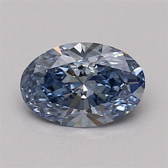 0.52 Ct. Fancy Vivid Blue Oval Lab Grown Diamond