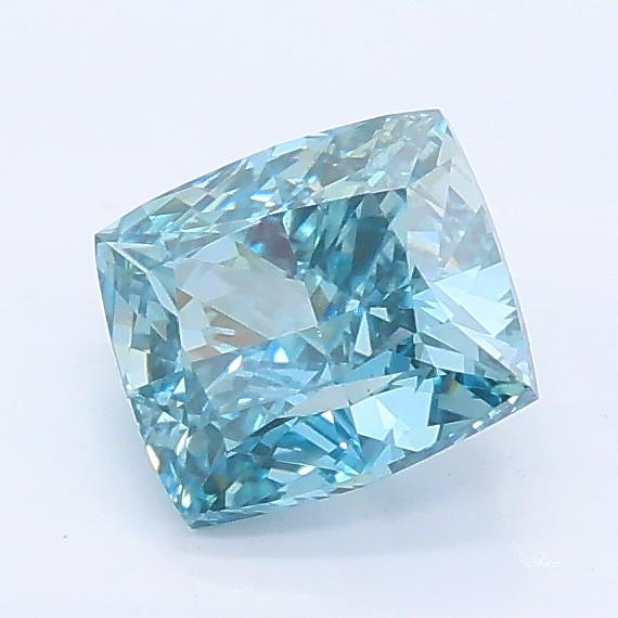 1.09 Ct. Fancy Vivid Blue Cushion Lab Grown Diamond