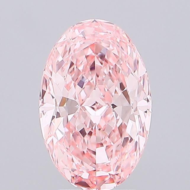 3.04 Ct. Fancy Vivid Pink Oval Lab Grown Diamond