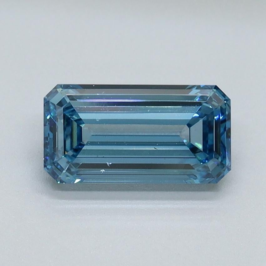 1.11 Ct. Fancy Vivid Malibu Blue Emerald Lab Grown Diamond