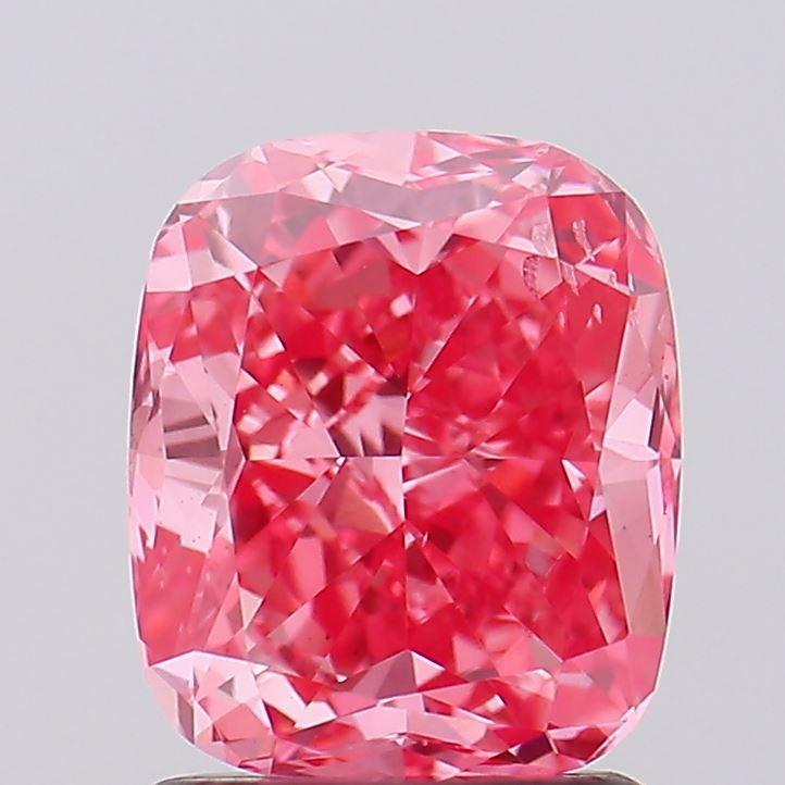 1.47 Ct. Fancy Vivid Pink Cushion Lab Grown Diamond