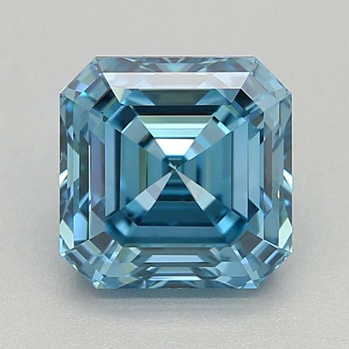 0.91 Ct. Fancy Vivid Blue Asscher Lab Grown Diamond