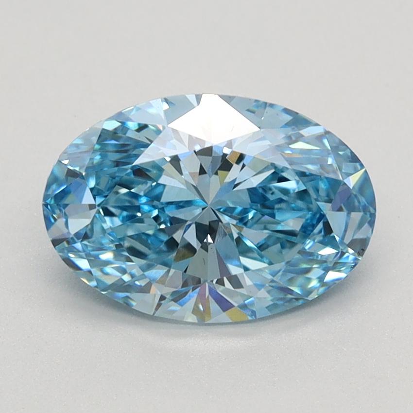 1.47 Ct. Fancy Vivid Blue Oval Lab Grown Diamond