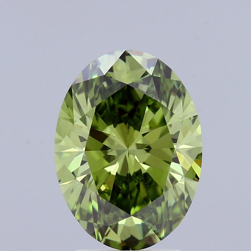 2.72 Ct. Fancy Vivid Green Oval Lab Grown Diamond
